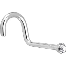 Platinum 1.5mm Genuine Diamond Nose Ring