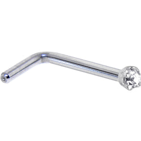 Platinum 1.5mm Genuine Diamond Nose Ring