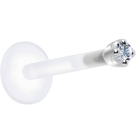 Solid 14K White Gold 1.5mm Genuine Diamond Bioplast Push in Monroe