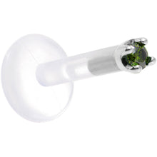 Solid 14K White Gold 1.5mm Genuine Green Diamond Bioplast Push in Monroe
