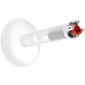 Solid 14K White Gold 1.5mm Genuine Red Diamond Bioplast Push in Monroe