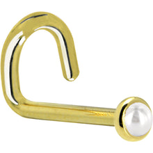 Solid 14K Yellow Gold 2mm Cultured Pearl Nose Ring