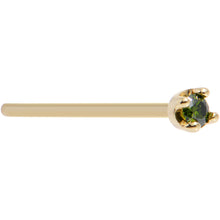 Solid 18K Yellow Gold 1.5mm Genuine Green Diamond Nose Ring