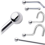 Platinum 1.5mm Ball Nose Ring