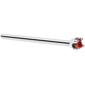 Solid 18K White Gold 1.5mm Genuine Red Diamond Nose Ring