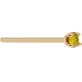 Solid 18K Yellow Gold 1.5mm Genuine Yellow Diamond Nose Ring