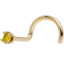 Solid 18K Yellow Gold 1.5mm Genuine Yellow Diamond Nose Ring