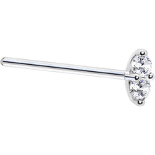 14k White Gold Clear 1.5mm CZ Marquise Nose Ring
