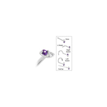 14k White Gold Amethyst 1.5mm CZ Marquise Nose Ring
