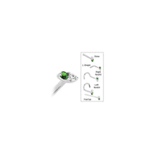 14k White Gold Green 1.5mm CZ Marquise Nose Ring