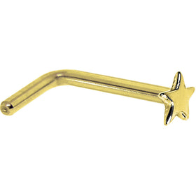 Solid 14K Yellow Gold Star Nose Ring
