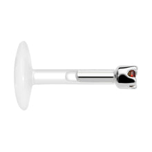 16G 1/4 14K White Gold January 1.5mm CZ Bioplast Push in Cartilage Earring