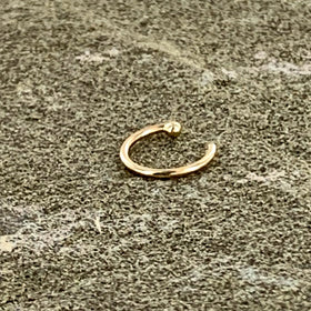20G 1/4 14k Solid Yellow Gold Nose Hoop