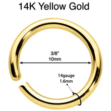 14G 3/8 Handcrafted Solid 14k Yellow Gold Seamless Circular Ring