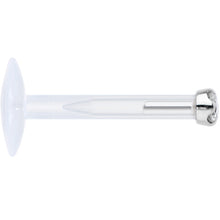 16G Bioplast 14K White Gold 1.5mm Genuine Diamond Micro Labret