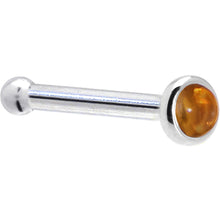 Solid 14K White Gold 2mm Genuine Citrine Saffron Nose Ring