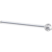 Solid 14K White Gold 1.5mm Genuine Diamond Nose Ring