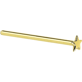 Solid 14K Yellow Gold Star Nose Ring
