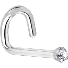 Platinum 1.5mm Genuine Diamond Nose Ring