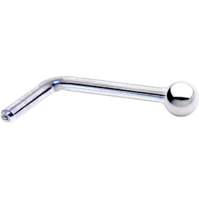 Solid 14K White Gold 1.5mm Ball Nose Ring