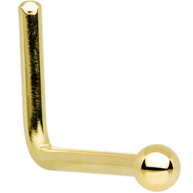 Solid 14K Yellow Gold 1.5mm Ball Nose Ring