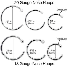 20G 5/16 Solid 18K Rose Gold Nose Hoop