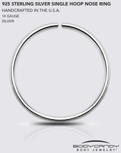 Single Hoop Nose 925 Sterling Silver Nose Hoop Ring