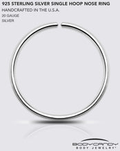 Single Hoop Nose 925 Sterling Silver Nose Hoop Ring