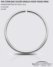 Single Hoop Nose 925 Sterling Silver Nose Hoop Ring
