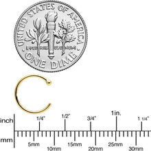 20G 5/16 Solid 18K Yellow Gold Nose Hoop