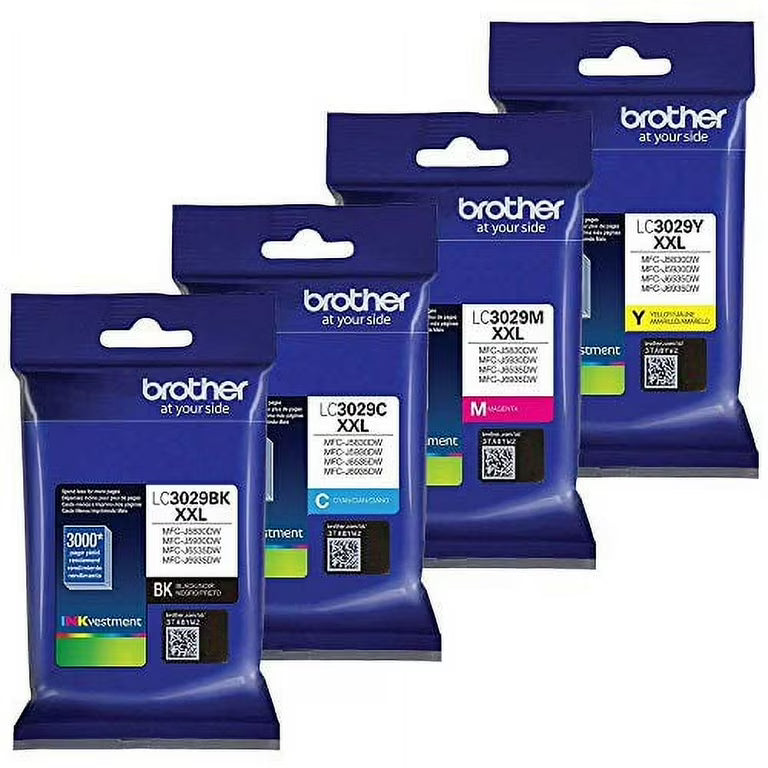 New, Pre-Owned - Brother LC3029XXL Extra High Yield Black, Cyan, Magenta, Yellow Ink Cartridges, Pack Of 4
