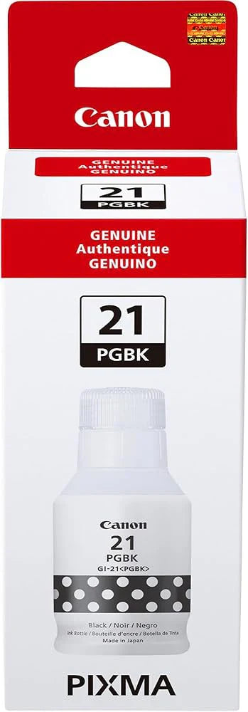 New, Pre-Owned - Canon GI-21 Pigment Black Ink Bottle, 4526C001