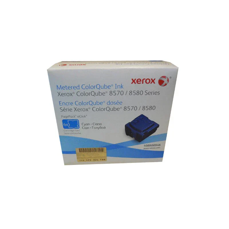 New, Pre-Owned - Xerox ColorQube 8570 / 8580 Cyan Solid Ink Pack (4 Sticks) (108R00946)