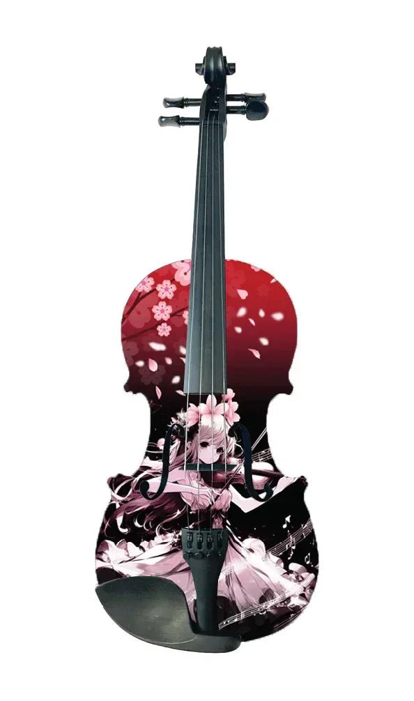 Cherry Blossom Girl Anime Violin Outfit | Carbon Fiber Bow & Faux Pearl Tailpiece