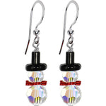 Handcrafted Snowman Earrings Created with Crystals