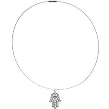 Intricate Silver Hamsa Hand Pendant Choker Necklace