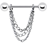 16G Set of Handcrafted Draping Chain Dangle Nipple Rings