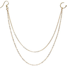 Handcrafted Pirate Booty Gold Plated Ear to Nose Chain 20G 5/16