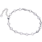 Handmade Clear Gem Ankle Bracelet Created with Crystals