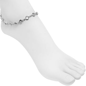 Handmade Clear Gem Ankle Bracelet Created with Crystals