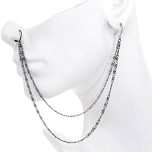Handcrafted Black Anodized Double Sweep Ear to Nose Chain