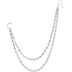 Handcrafted 18G Double Sweep Ear to Nose Chain