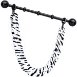 Handcrafted Anodized Titanium Zebra Stripe Industrial Barbell 38mm