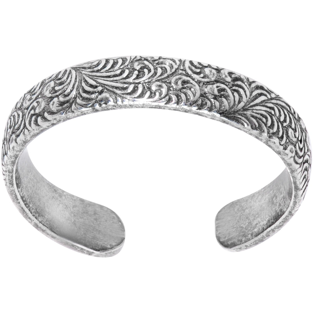 Handcrafted 925 Sterling Silver Leafy Swirl Toe Ring