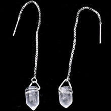 Handcrafted Clear Quartz  925 Sterling Silver Infinity Threader Earrings