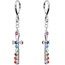 Handcrafted Steel Balanced Life Chakra Ankh Ear Weights