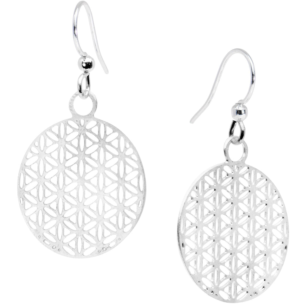 Handcrafted Silver Plated Geometric Refraction Fishhook Earrings