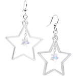 Handcrafted Big Star Dangle Earrings Created with Crystals