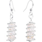 Handmade White Wrap Fishhook Earrings Created with Crystals