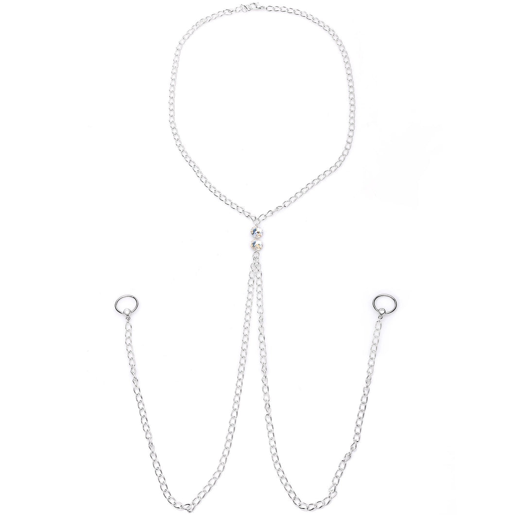 Brilliant BCR Necklace to Nipple Chain Created with Crystals